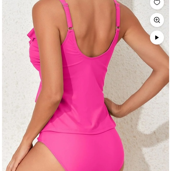 Pink Ruffle Tankini Swimsuit - Picture 2 of 5